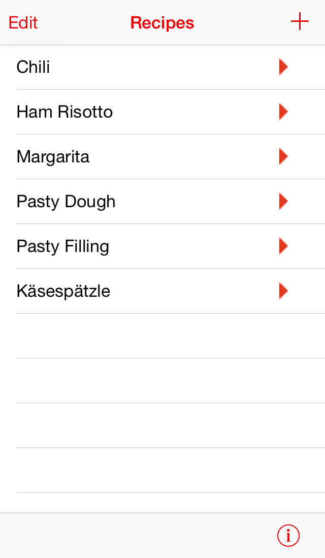 recipe list Serving Sizer recipe list