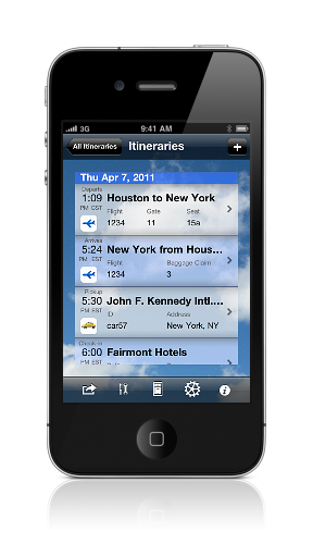 Click for larger image Itinerary screenshot