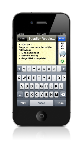 Click for larger image Journal entry with keyboard